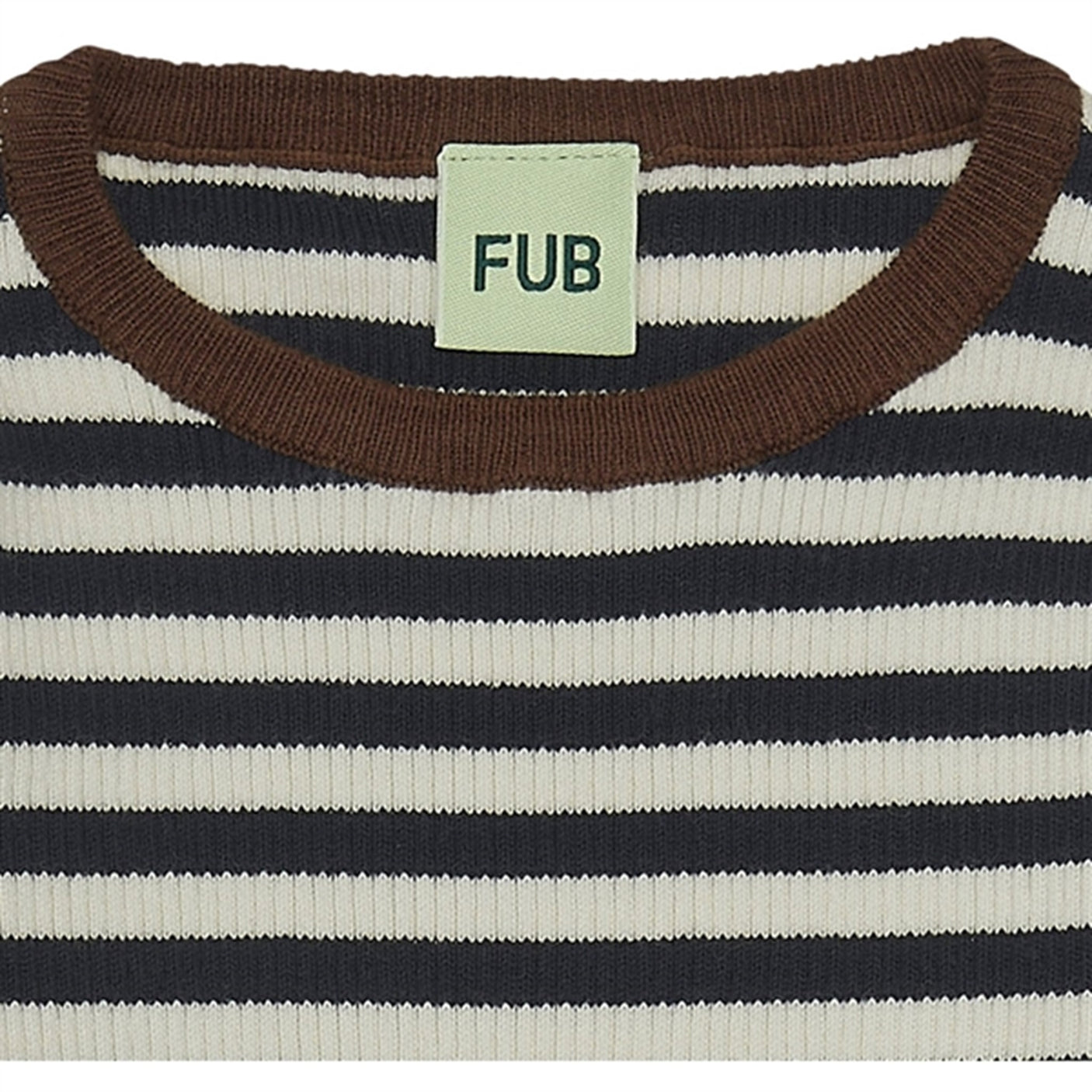 FUB Striped Rib Blouse Ecru/Dark Navy