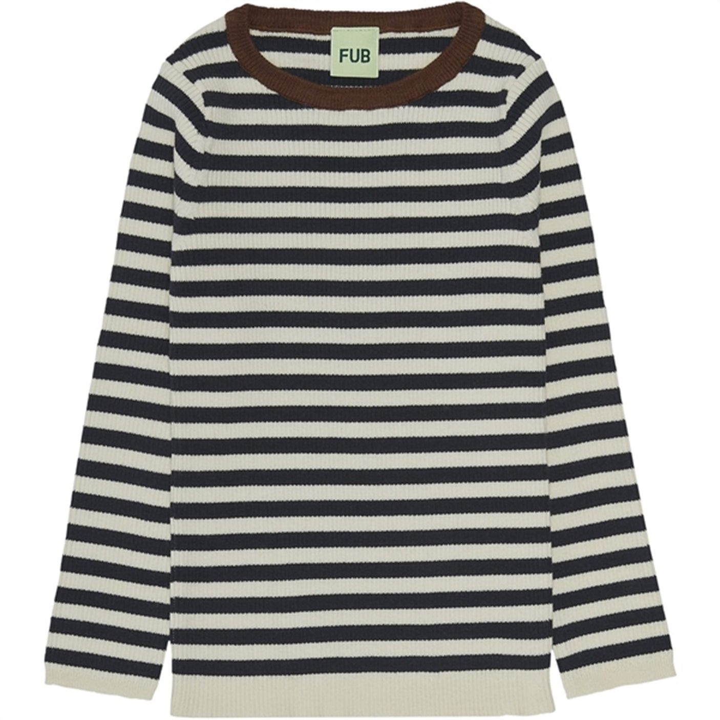 FUB Striped Rib Blouse Ecru/Dark Navy