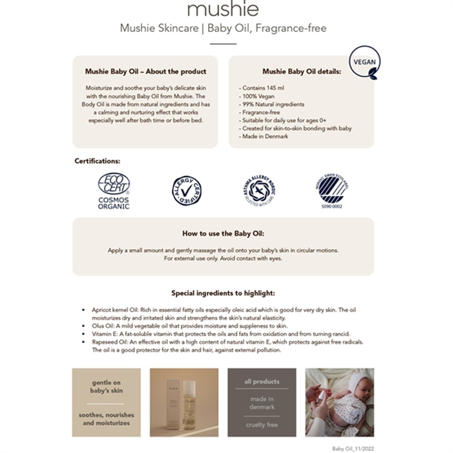 Mushie Baby Oil 145 ml