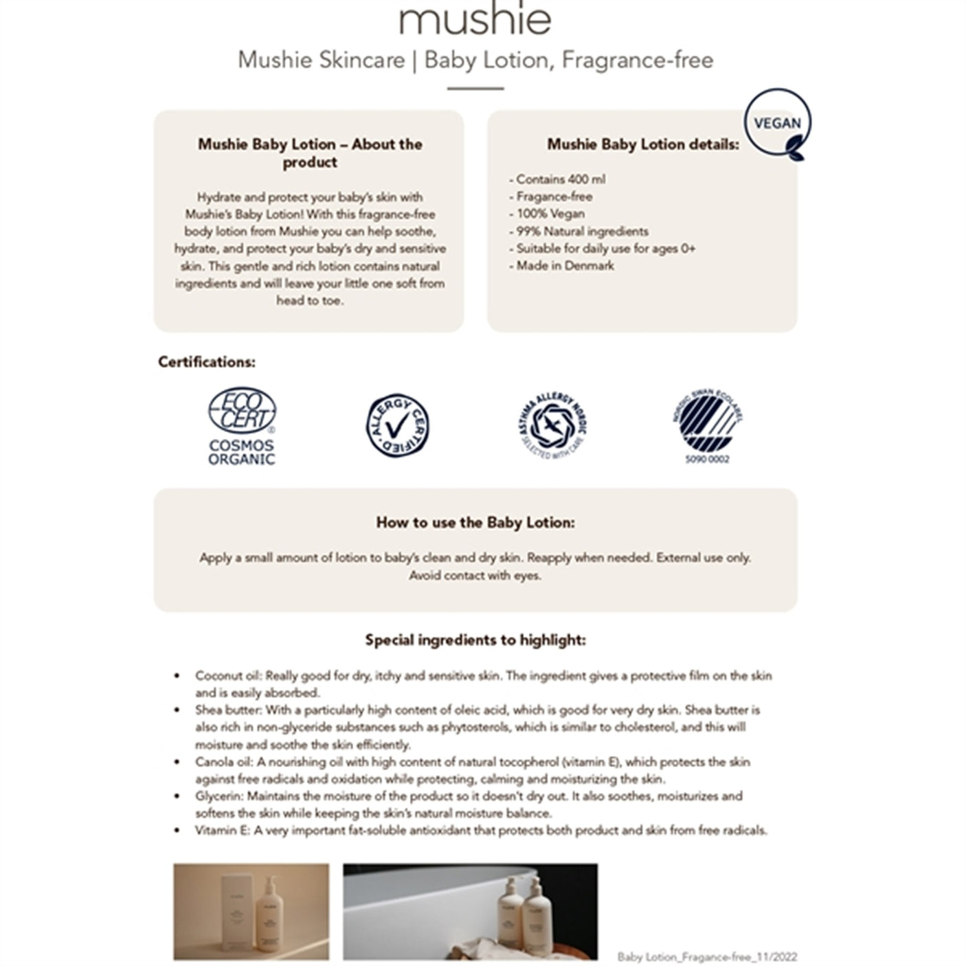 Mushie Baby Lotion 400 ml