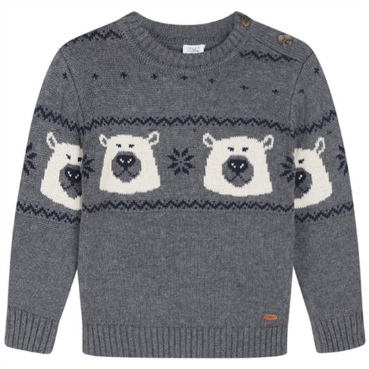 Hust & Claire Mini Wool Grey Pelle Knit