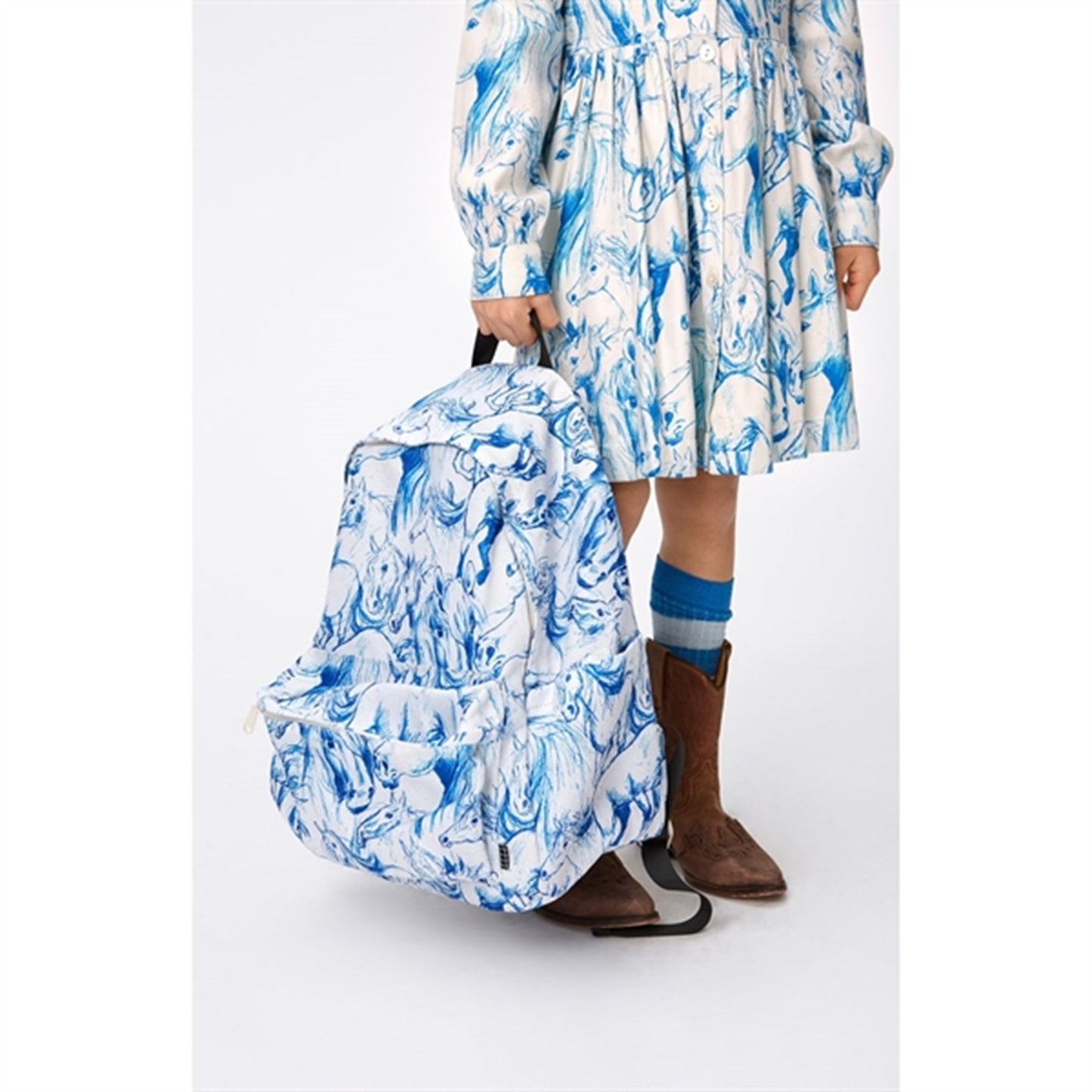 Molo Blue Horses Christy Dress