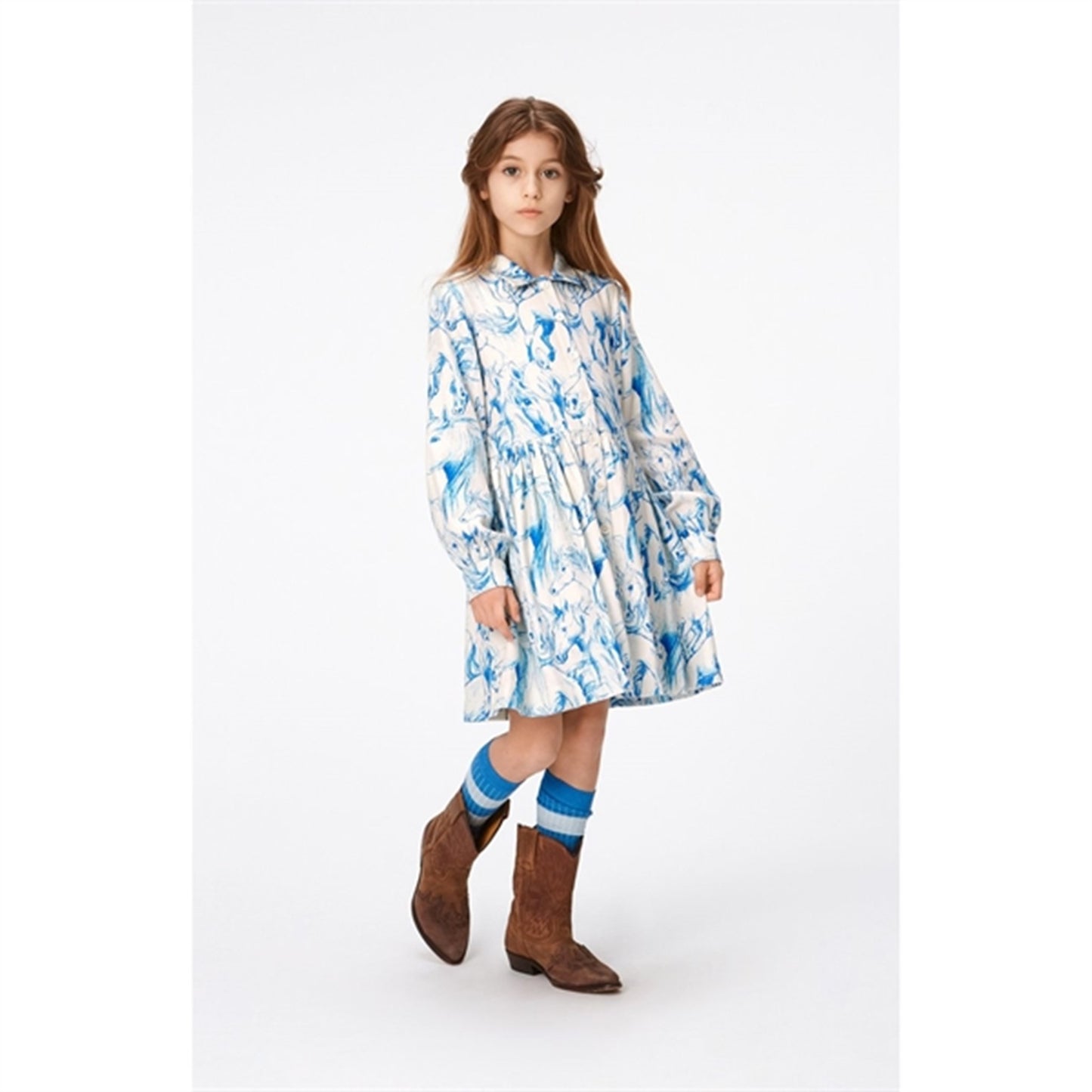 Molo Blue Horses Christy Dress
