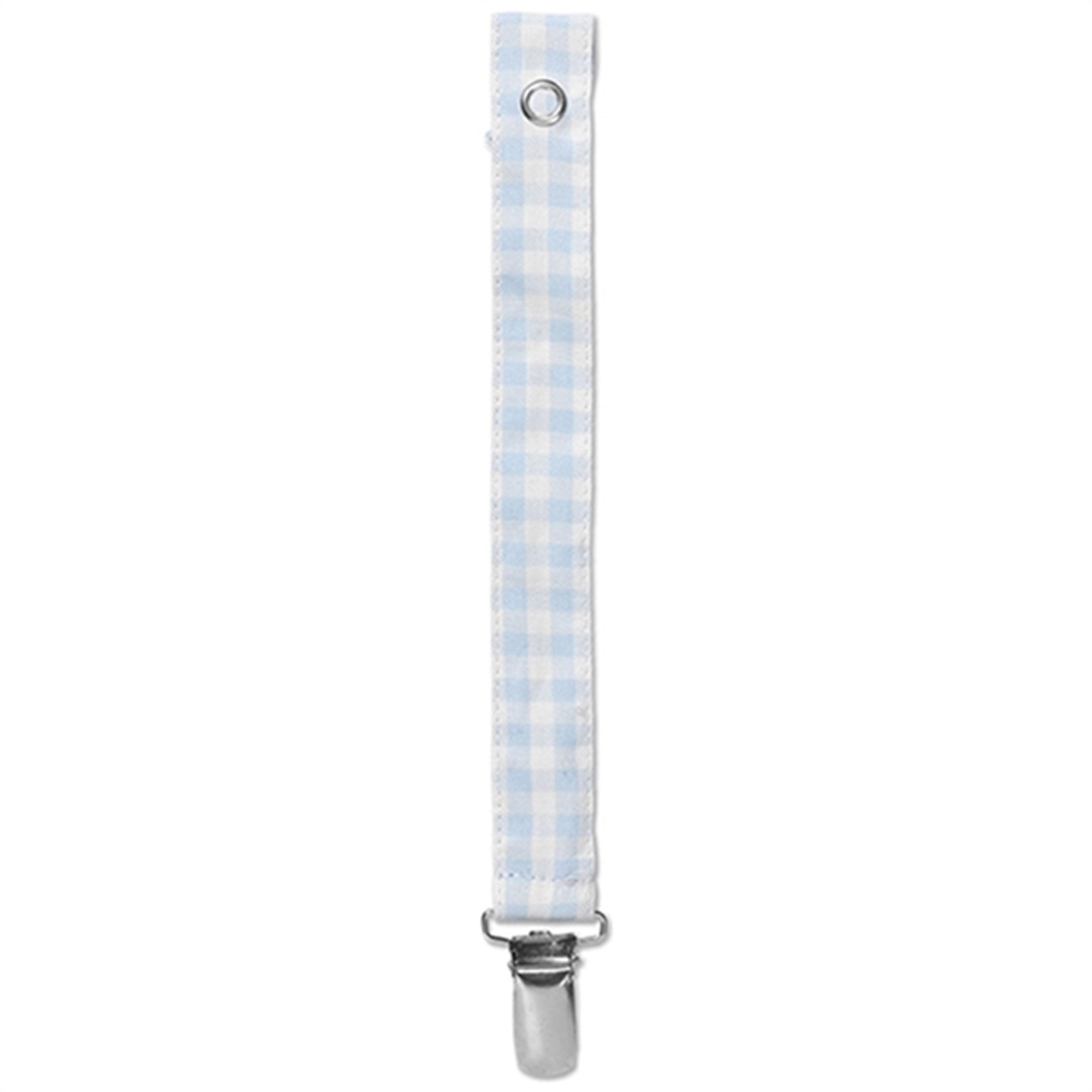 lalaby Blue Gingham Pacifier Clip
