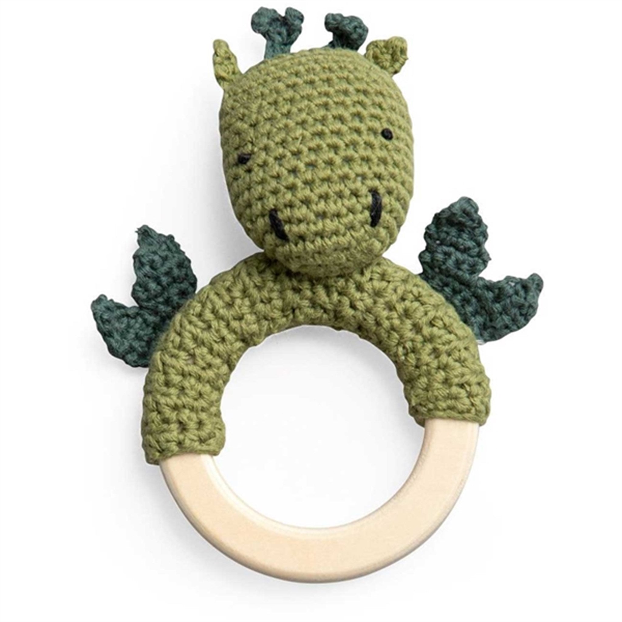 Sebra Crochet Rattle On Wooden Dragon