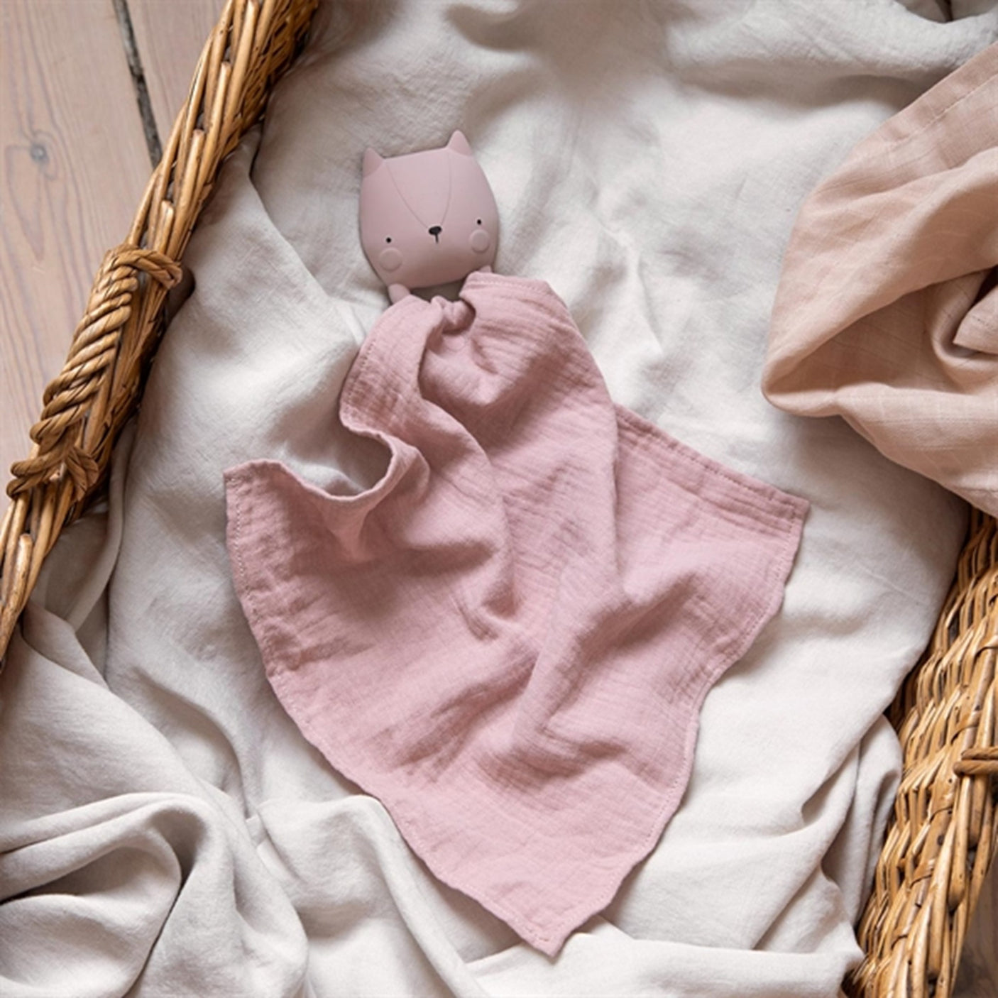 Sebra Teether with Cloth Zappy the Squirrel Pink