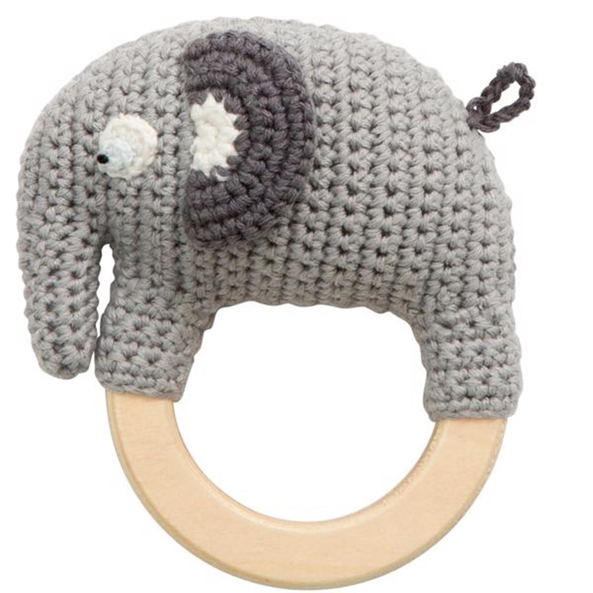 Sebra Knitted Rattle Fanto The Elefant Classic Grey