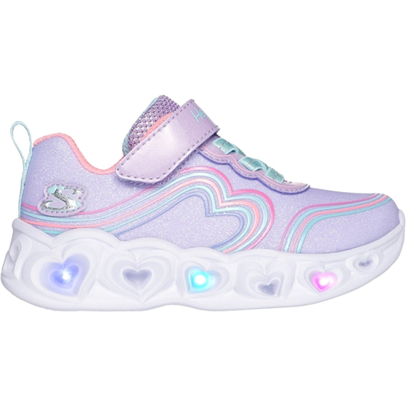Skechers Lighted Hearts Sparkle Sneakers Lavender Multicolor