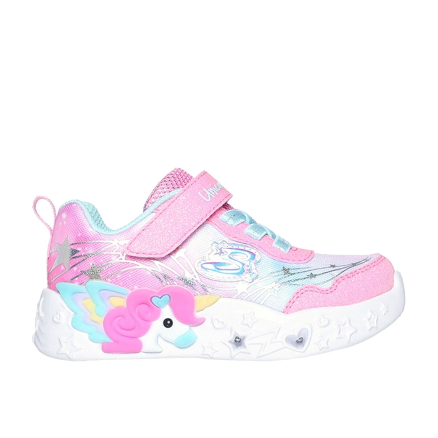 Skechers Unicorn Dreams Ombre Print & Star Shoe Pink Turquoise