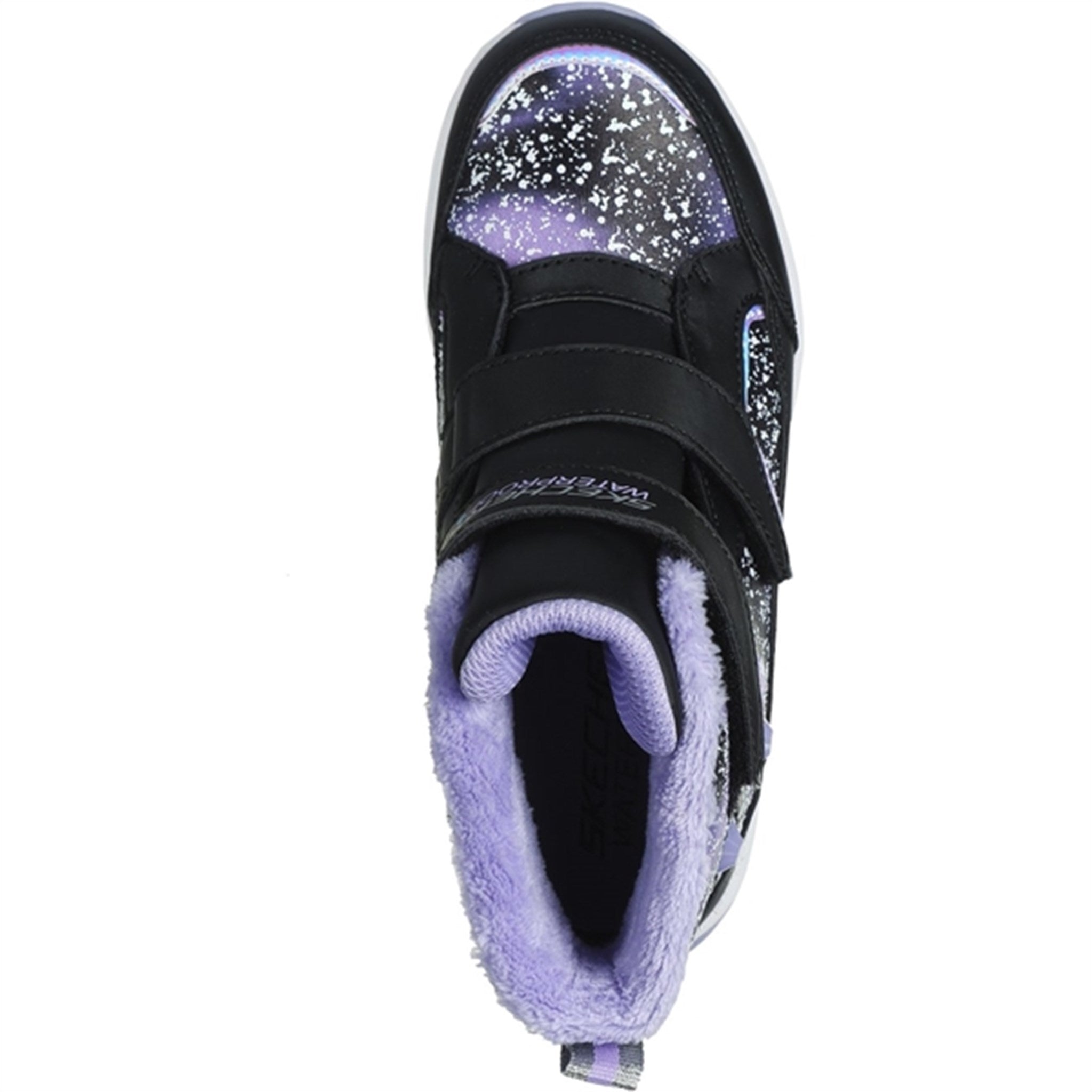 Skechers Girls Storm Blazer Waterproof Boots Black Lavender 3