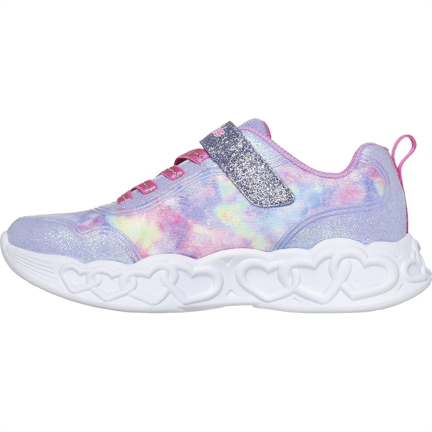 Skechers Infinite Heart Lights Cloud Dye Print Sneakers Lavender Multicolor