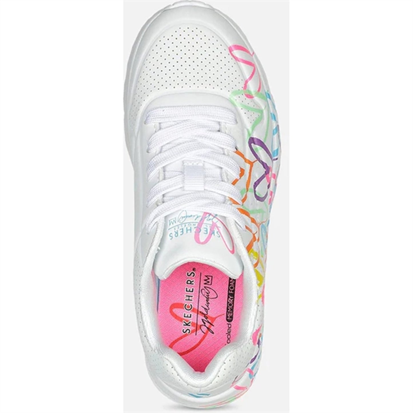 Skechers Girls Uno Sneakers Lite Spread The Love White Multicolor