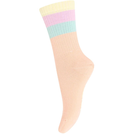 MELTON Wide Stripes Socks Peach Perfect