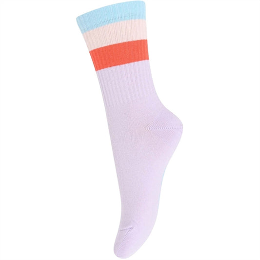 MELTON Wide Stripes Socks Cloud Lilac