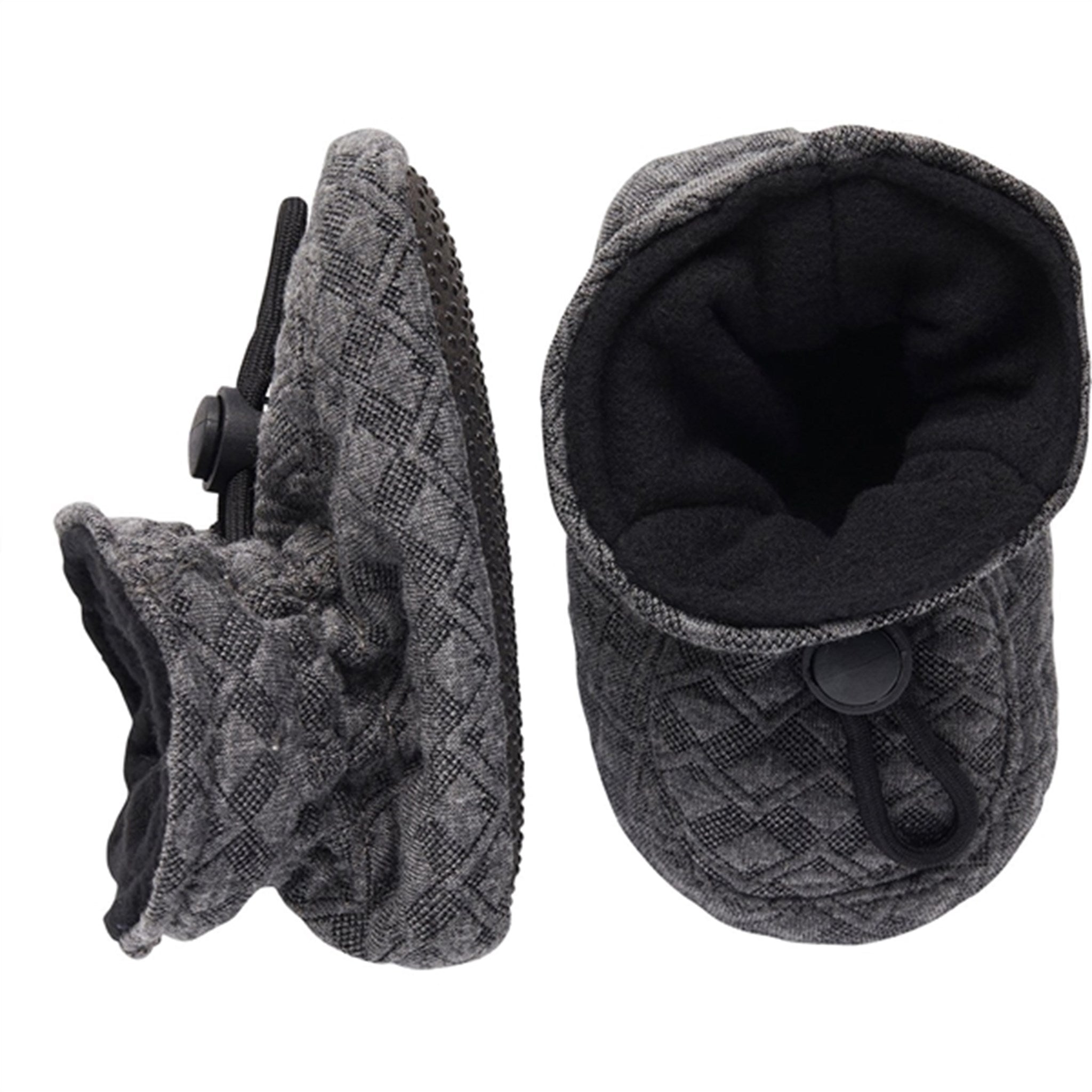 MELTON Textile Slippers Quilted Dark Grey Mel.
