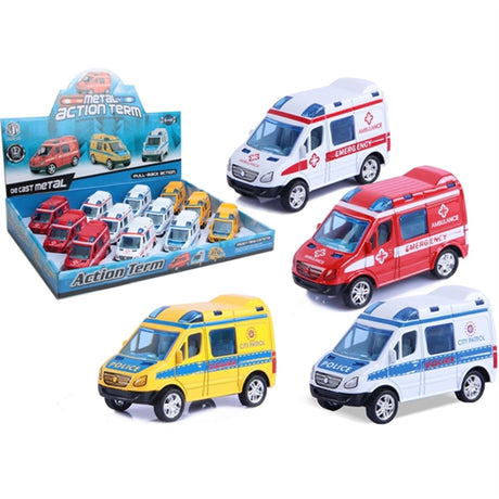 Magni Emergency Vehicles with Pull Back Red