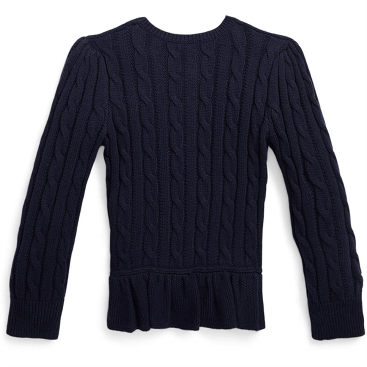 Polo Ralph Lauren Peplum Knit Cardigan Rl Navy W/ Classic Wine