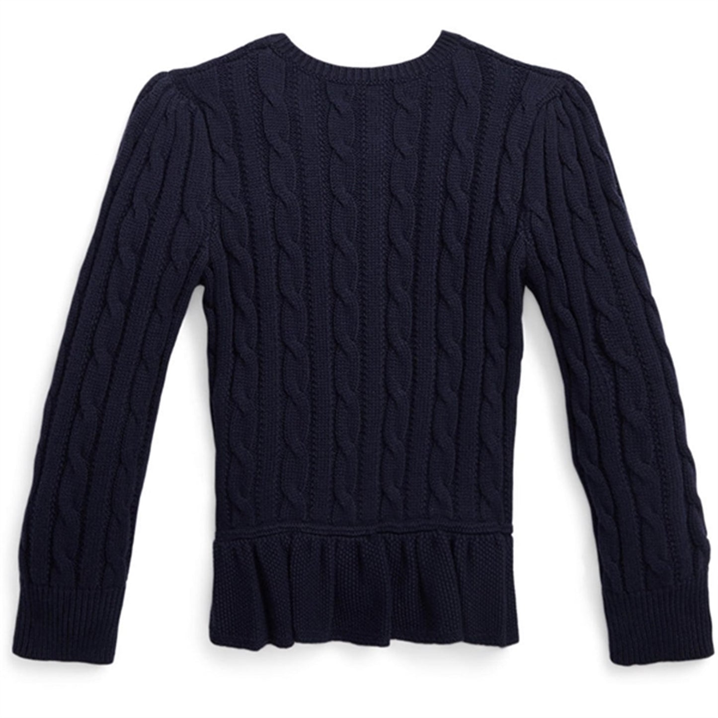 Polo Ralph Lauren Peplum Knit Cardigan Rl Navy W/ Classic Wine