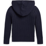 Polo Ralph Lauren Girl Mini Cable Full Zip Sweater Rl Navy W/ Nevis
