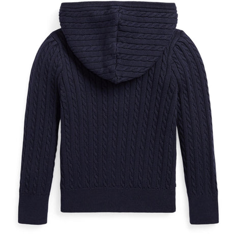 Polo Ralph Lauren Girl Mini Cable Full Zip Sweater Rl Navy W/ Nevis