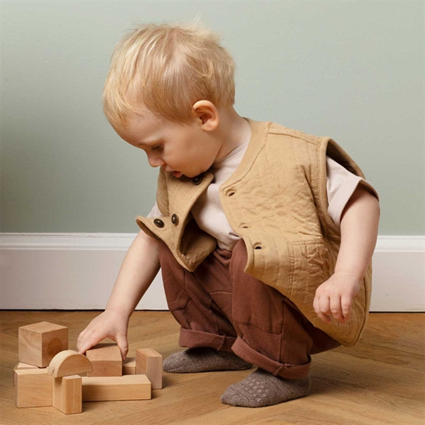 GObabyGO Alpaca Non-Slip Socks Walnut