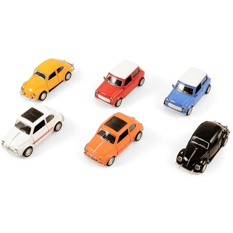 Magni Vw Bobbel Morris Mascot Fiat 500 Pull Back Åbne Dører Ass.