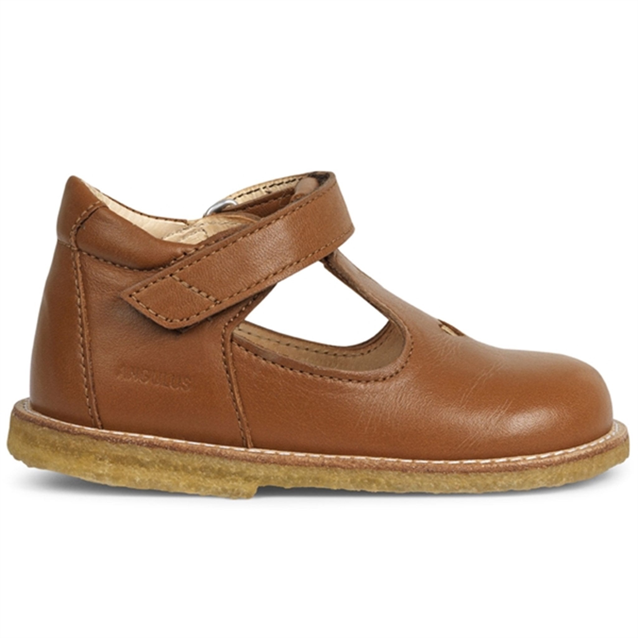Angulus Mary Jane Shoes w. Heart and Velcro Cognac 3267-101-1545 3