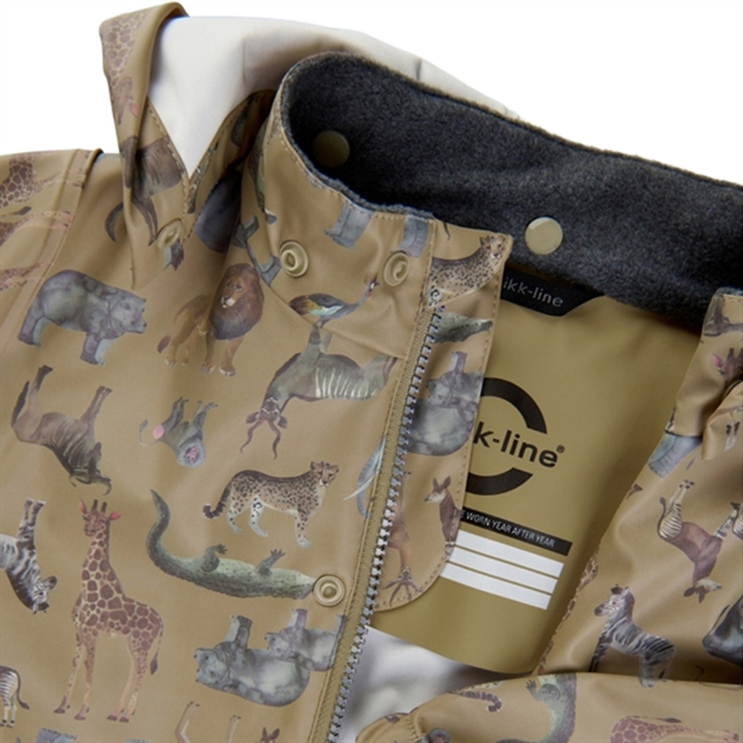 Mikk-Line Rainset AOP Zoo Olive Gray