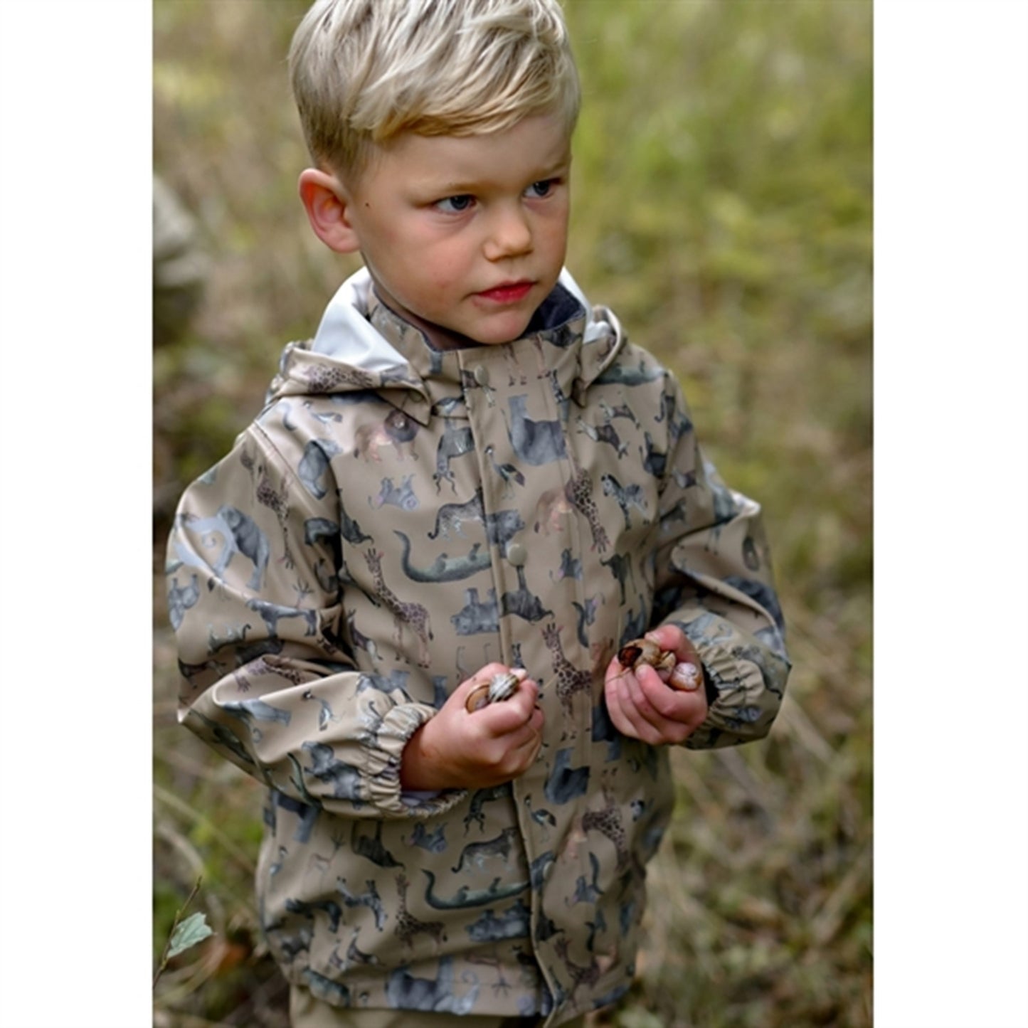 Mikk-Line Rainset AOP Zoo Olive Gray