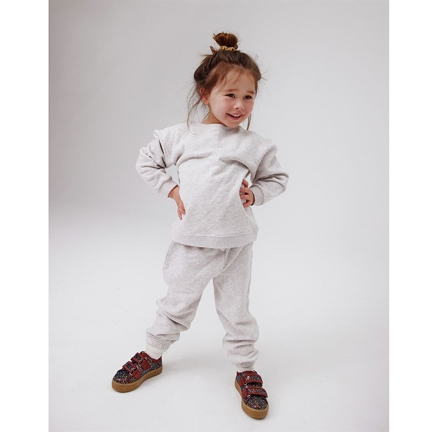 Angulus Sneakers w Velcro Plum Glitter/Bark