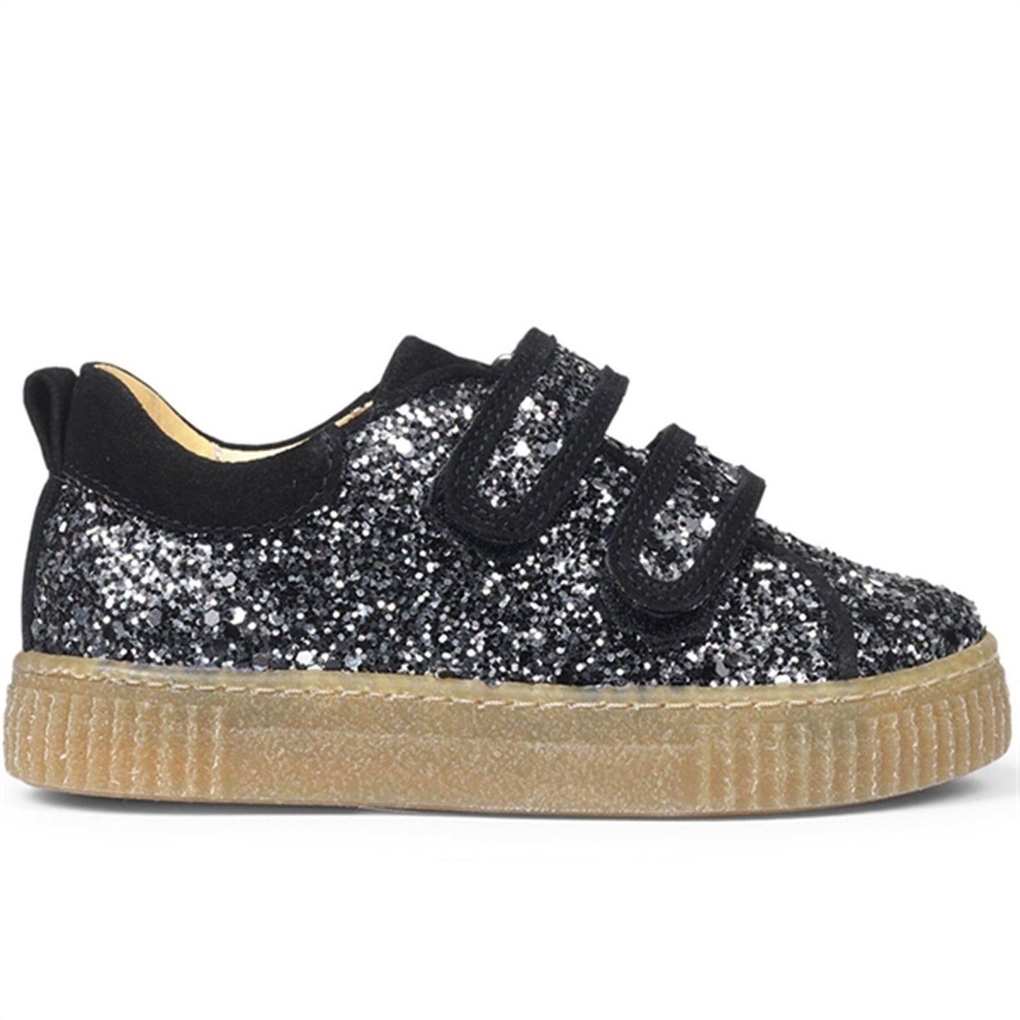 Angulus Sneakers w Velcro Grey Glitter/Black