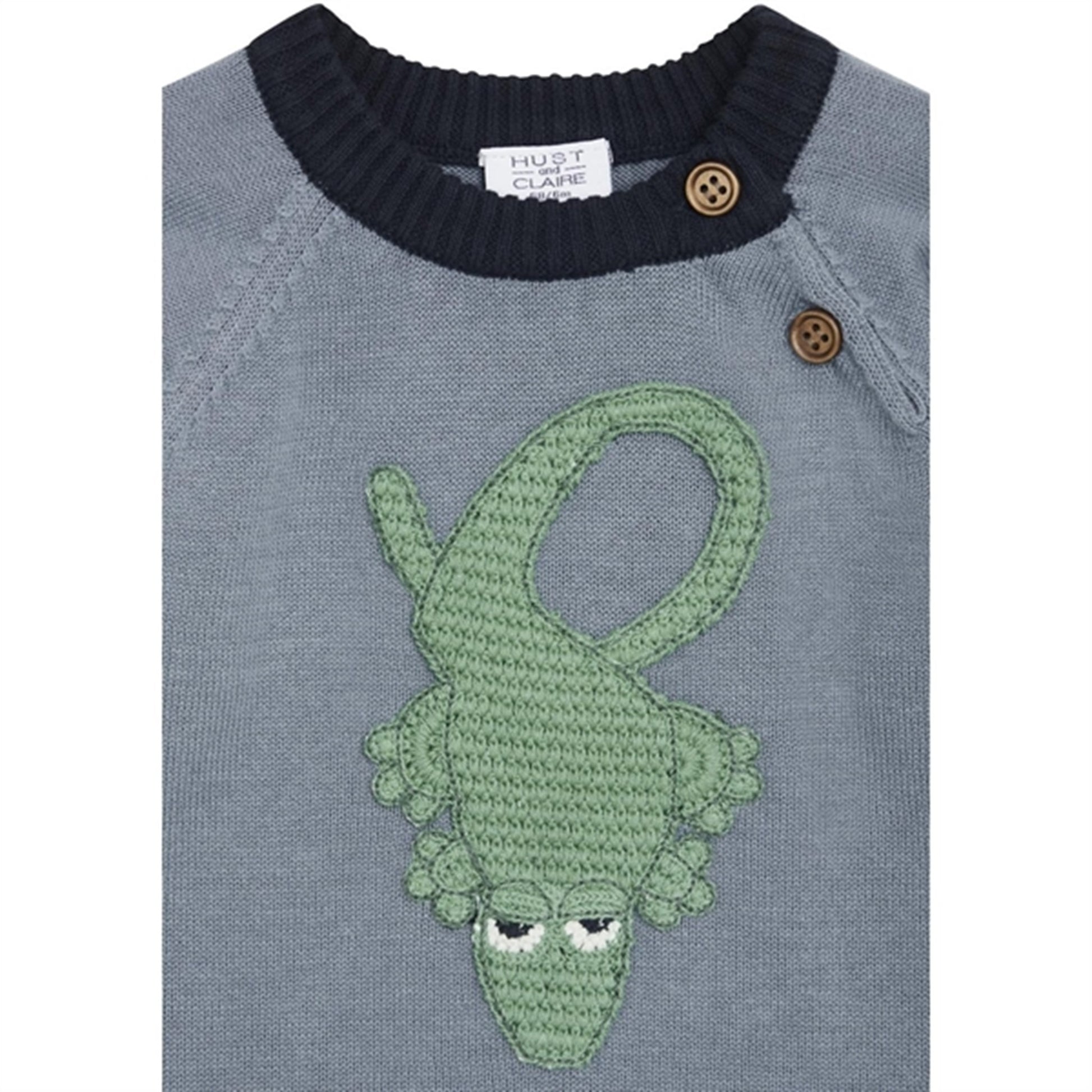 Hust & Claire Faded Blue Palle Knit Sweater