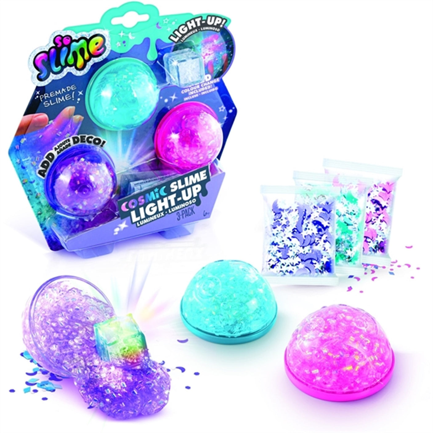 So Slime Light Up Cosmic Crunch 3-Pack