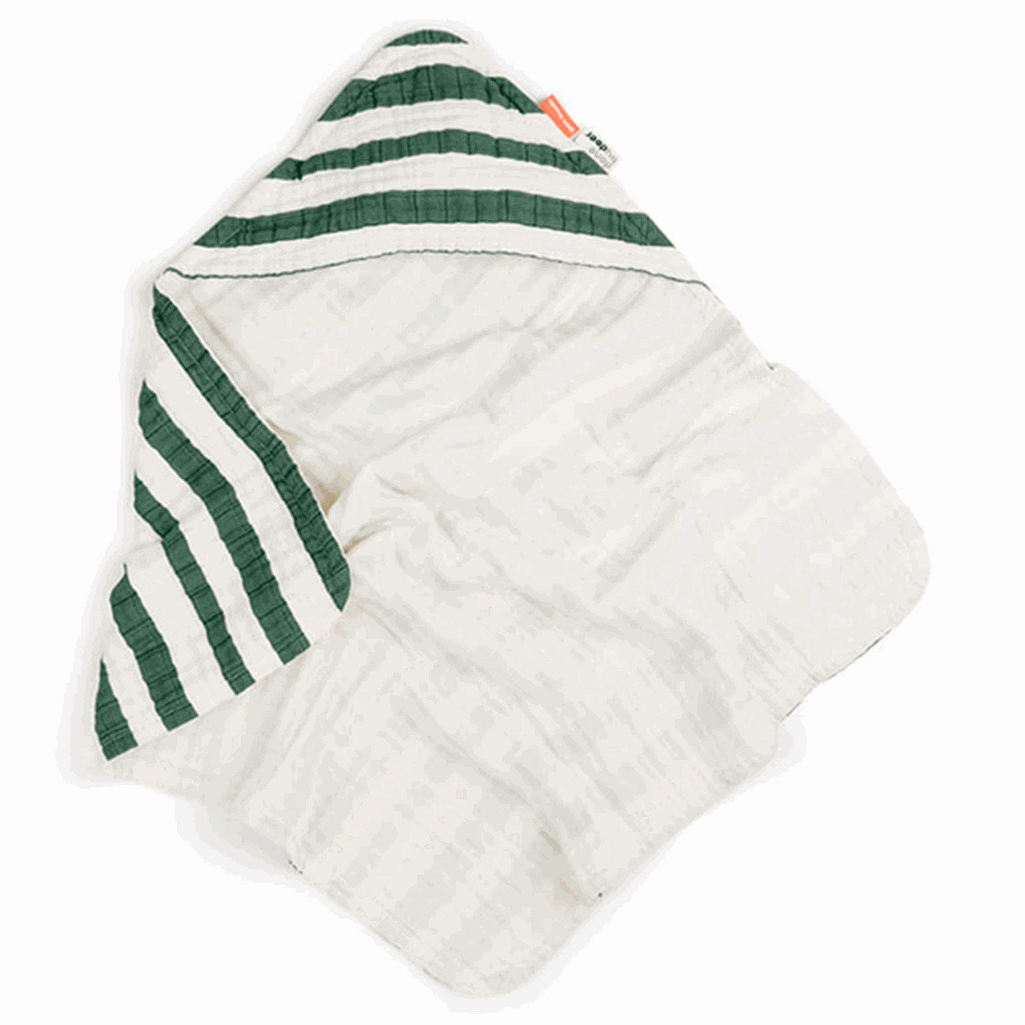 Done by Deer Towel W/Hood GOTS Stripes Green