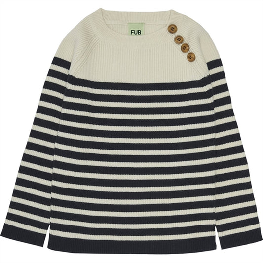 FUB Sweater Ecru/Dark Navy
