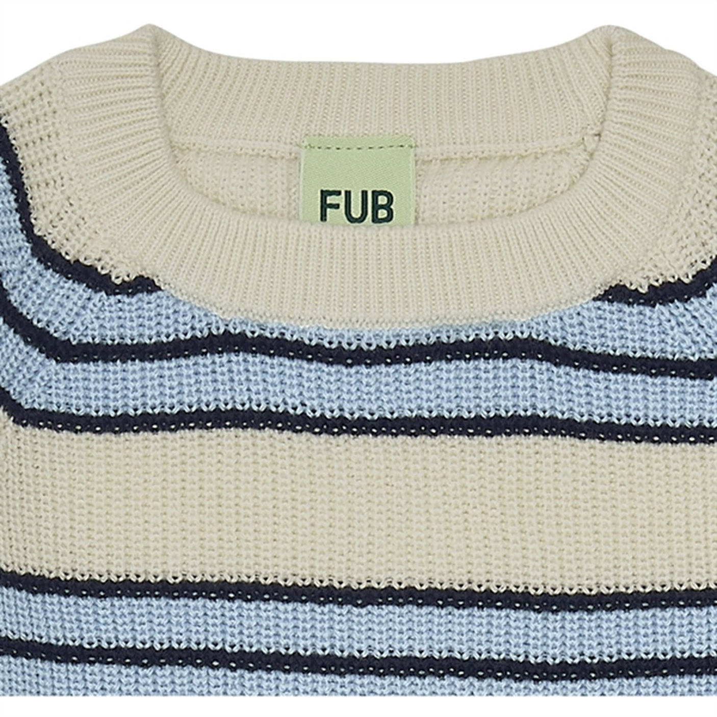FUB Rib Sweater Ecru/Dark Navy/Glacier