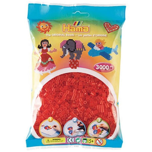 HAMA Midi Beads 3000 pcs Transparant Red