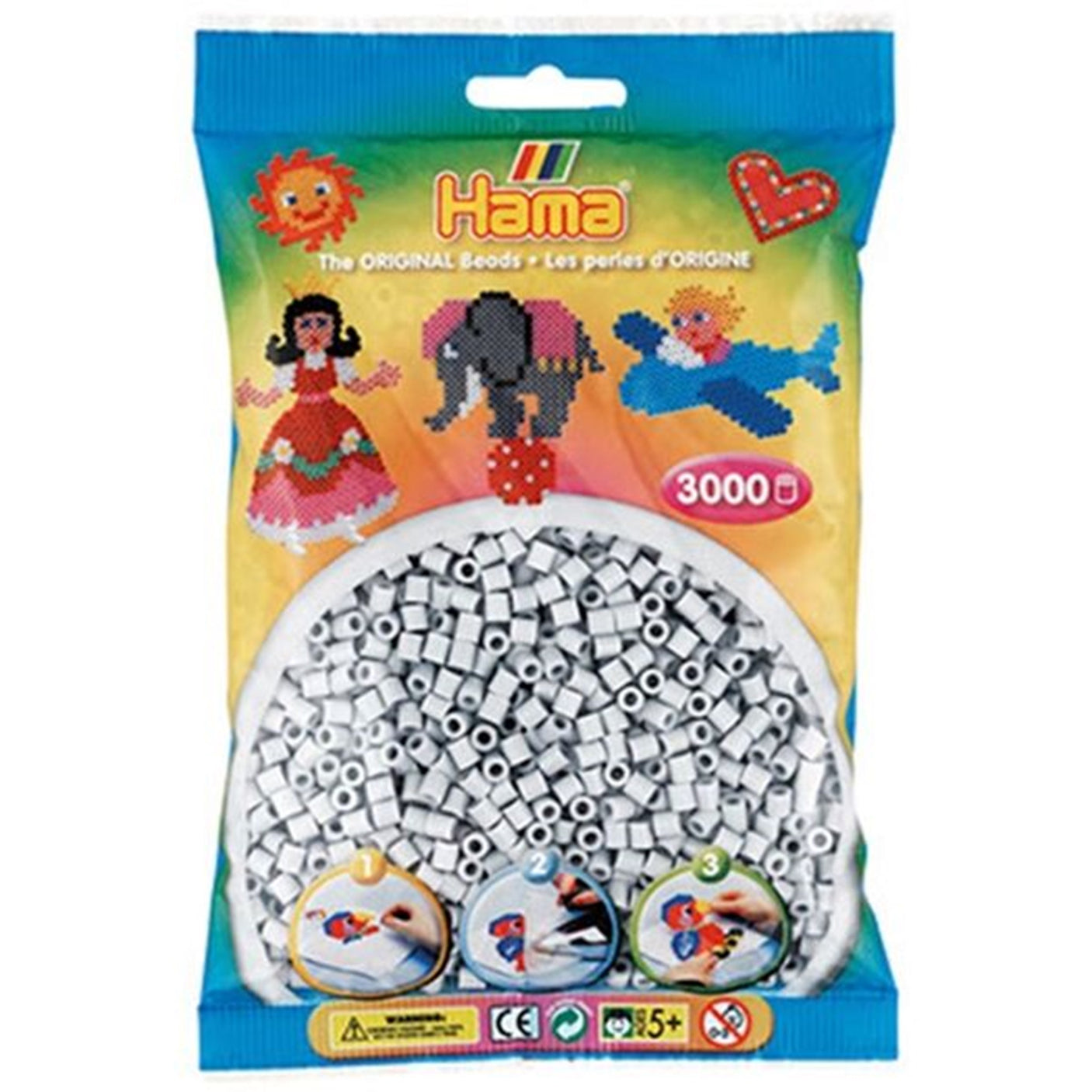 HAMA Midi Pearls 3000 pcs Light Grey