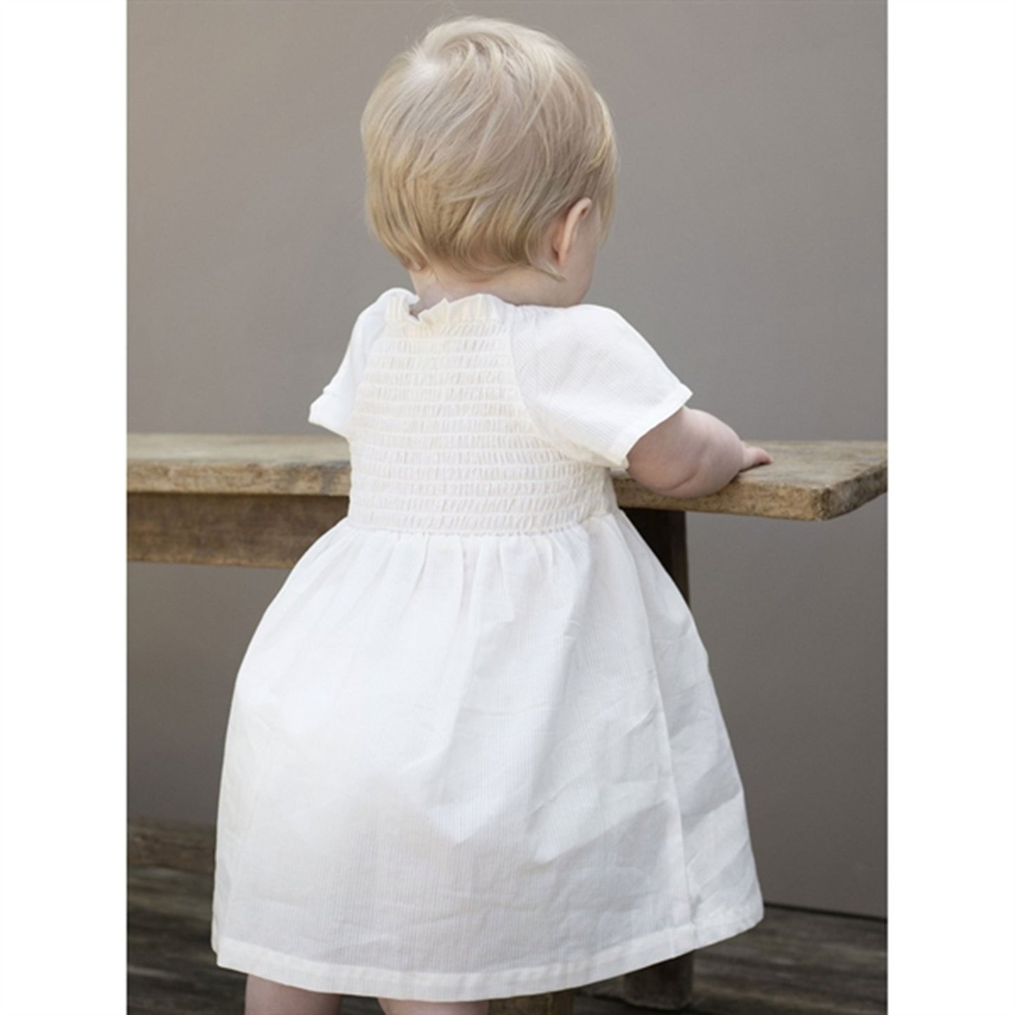 Serendipity Offwhite Baby Smock Dress