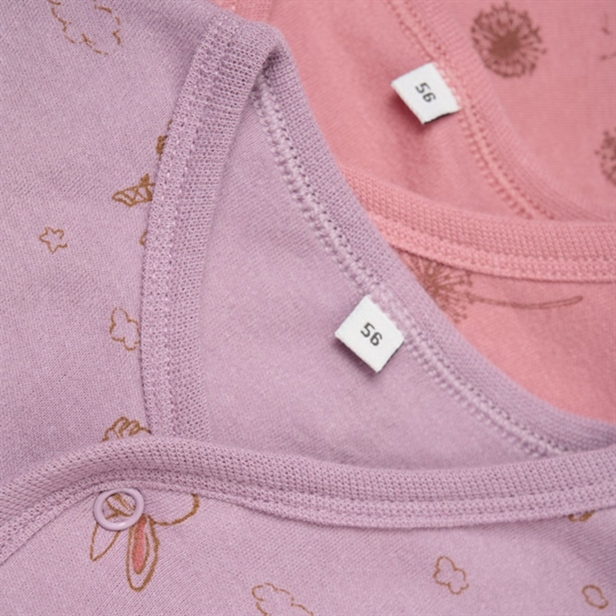 Pippi Nightsuit with Buttons 2-pack Dusty Rose 2