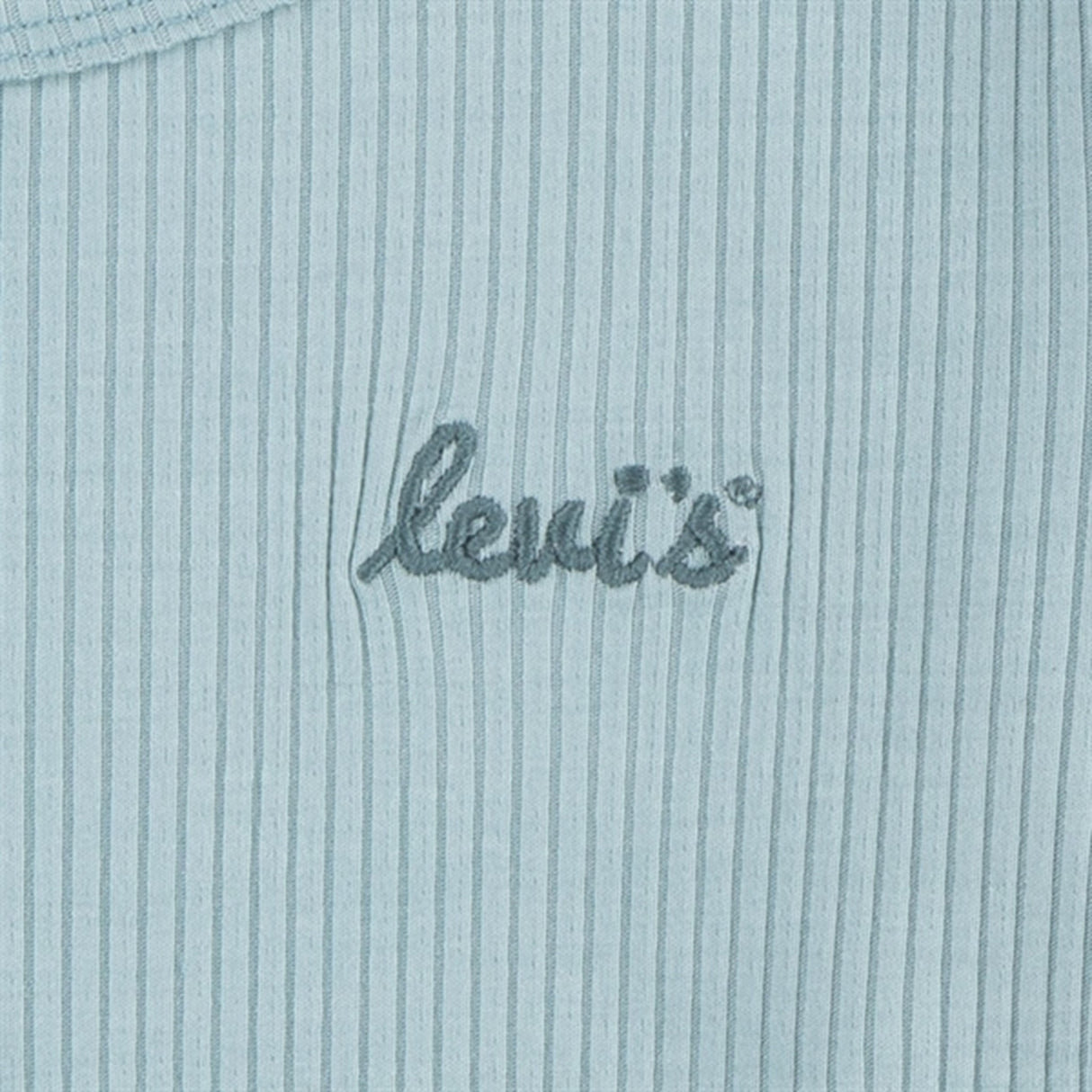 Levi's Scoop Neck Ribbed Blouse Aqua Sea Blue