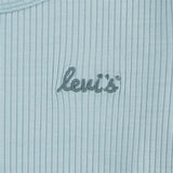 Levi's Scoop Neck Ribbed Blouse Aqua Sea Blue