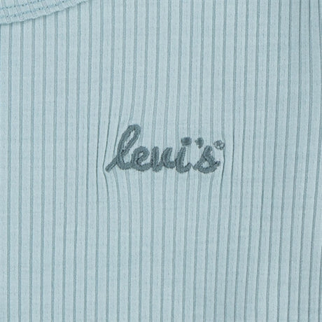 Levi's Scoop Neck Ribbed Blouse Aqua Sea Blue