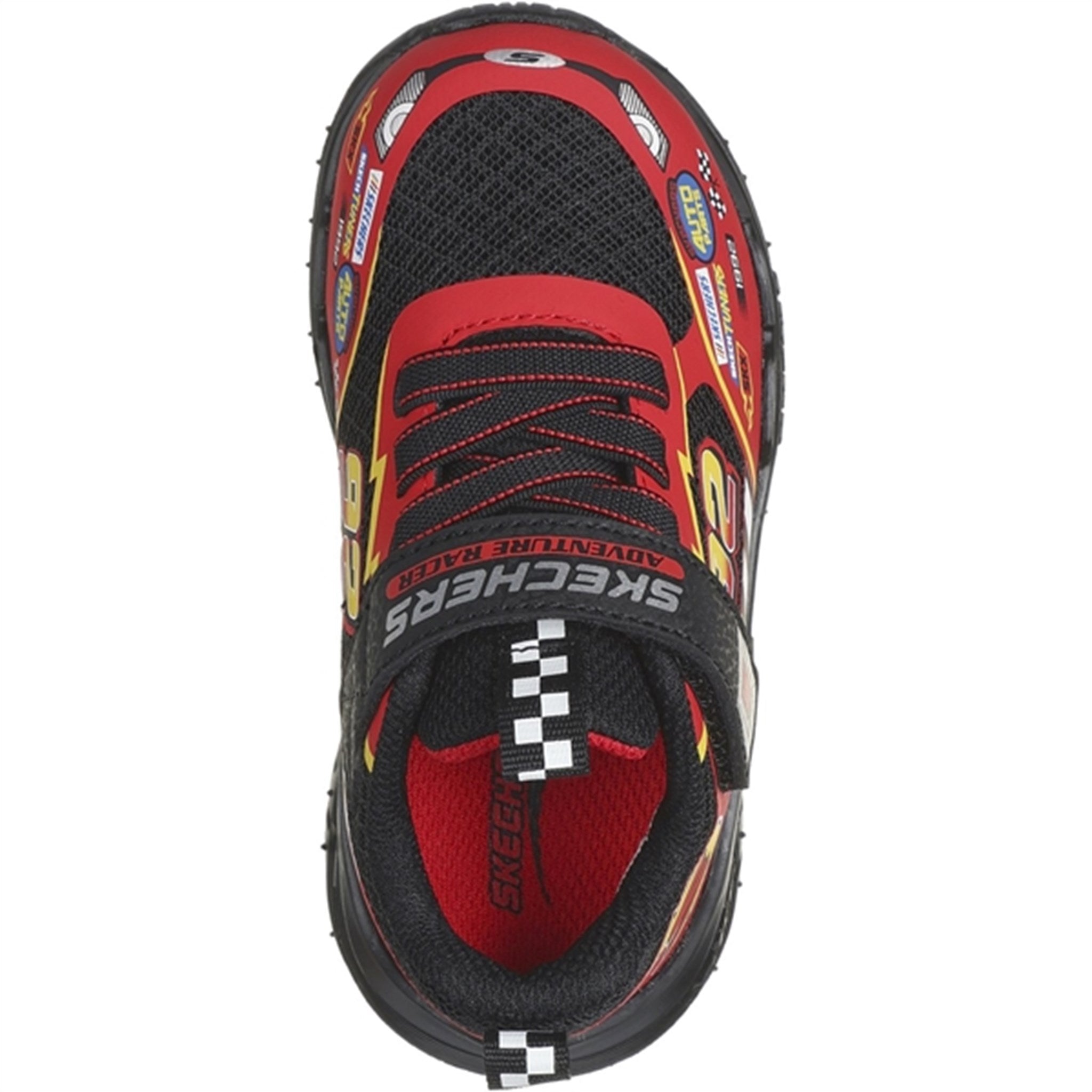 Skechers Boys Flex Glow Bolt Sneakers Black Red 2