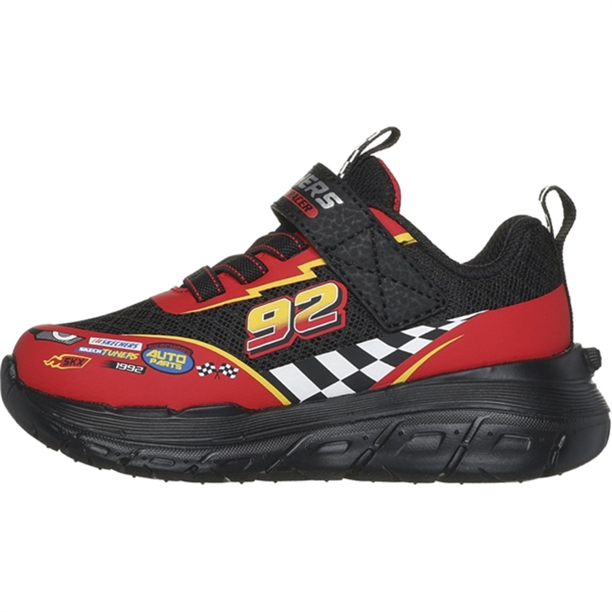 Skechers Boys Flex Glow Bolt Sneakers Black Red 4