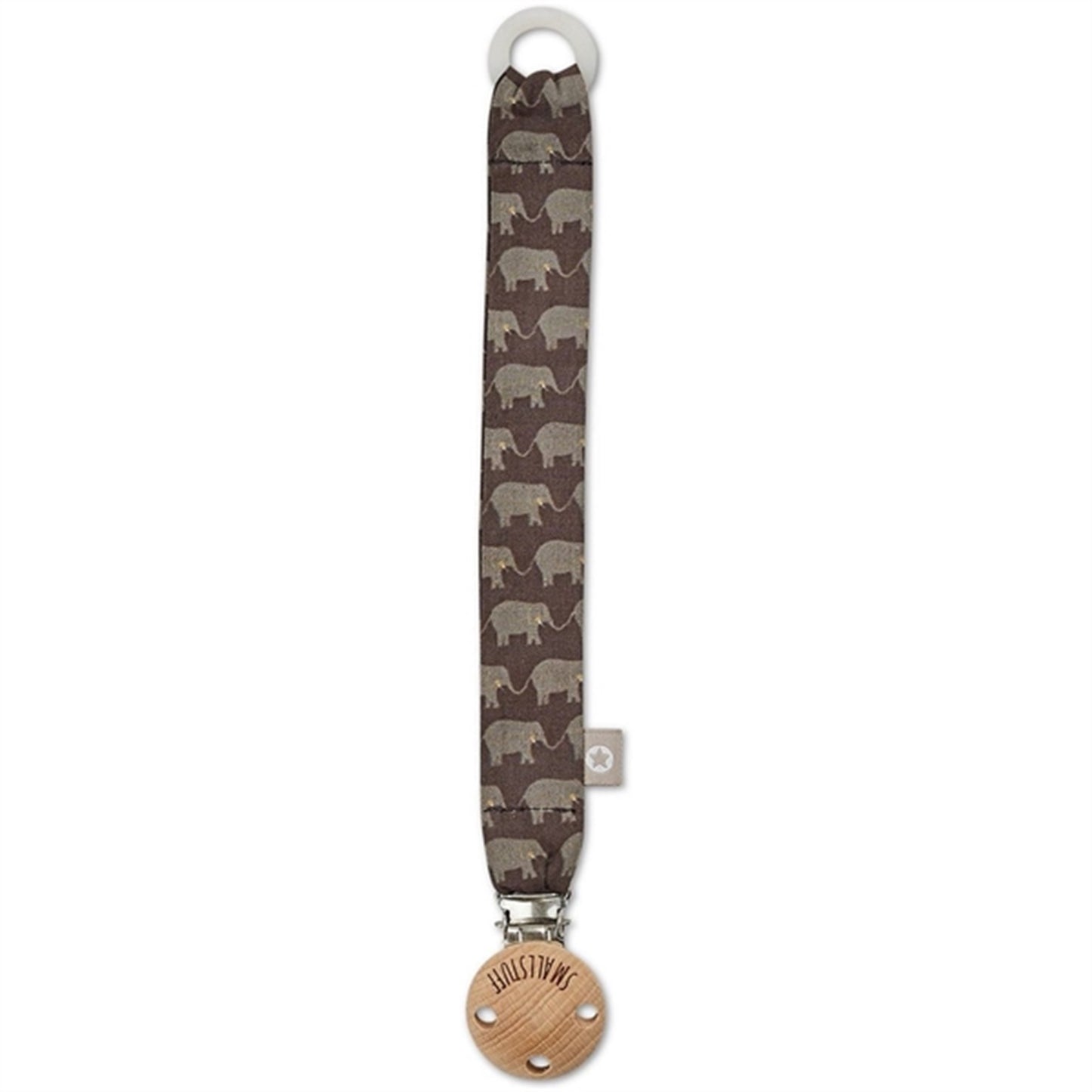 Smallstuff Woven Pacifier Strap Brown