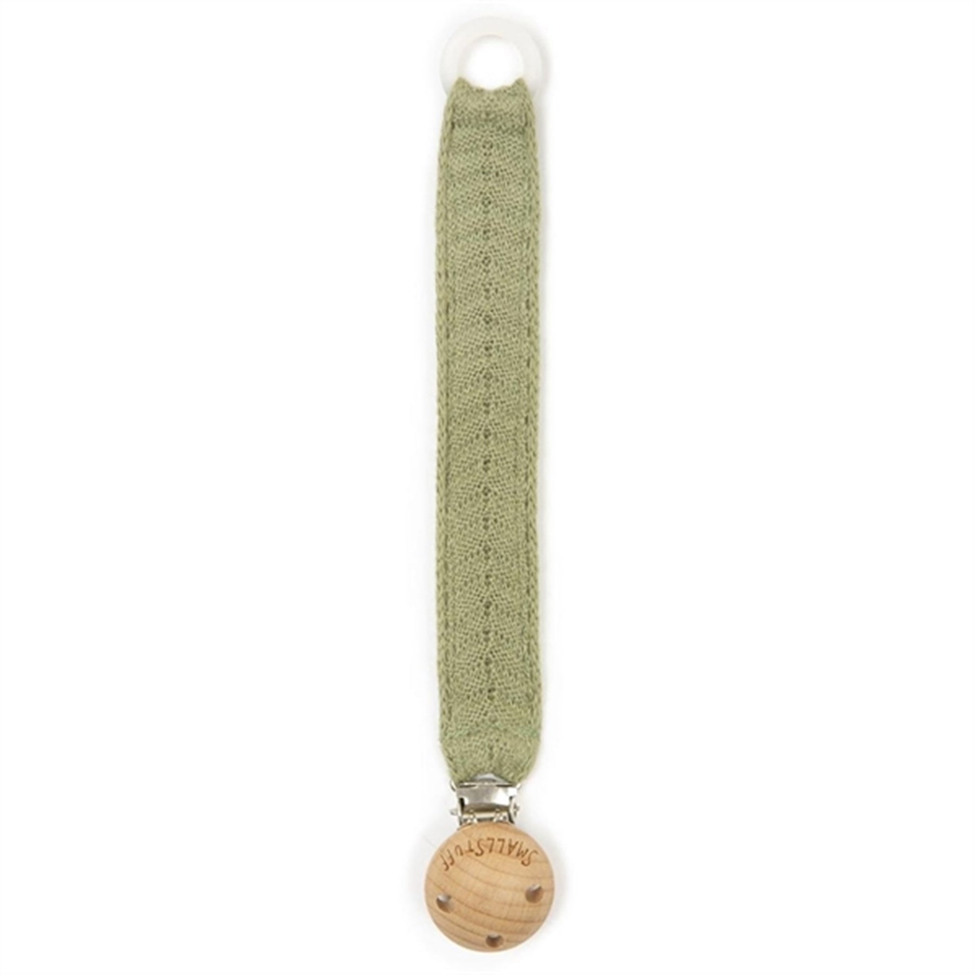 Smallstuff Knit Pacifier Strap Soft Green