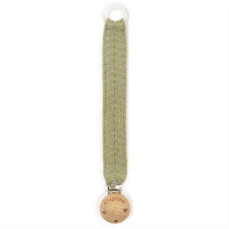 Smallstuff Knit Pacifier Strap Soft Green