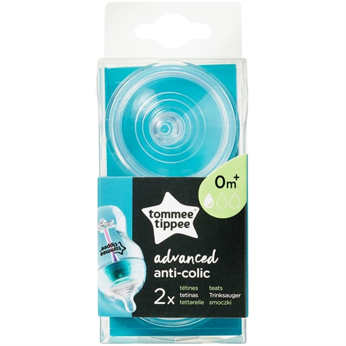 Tommee Tippee Bottle Pacifier - Anti-Colic 0+ months (slow) 2 pcs.