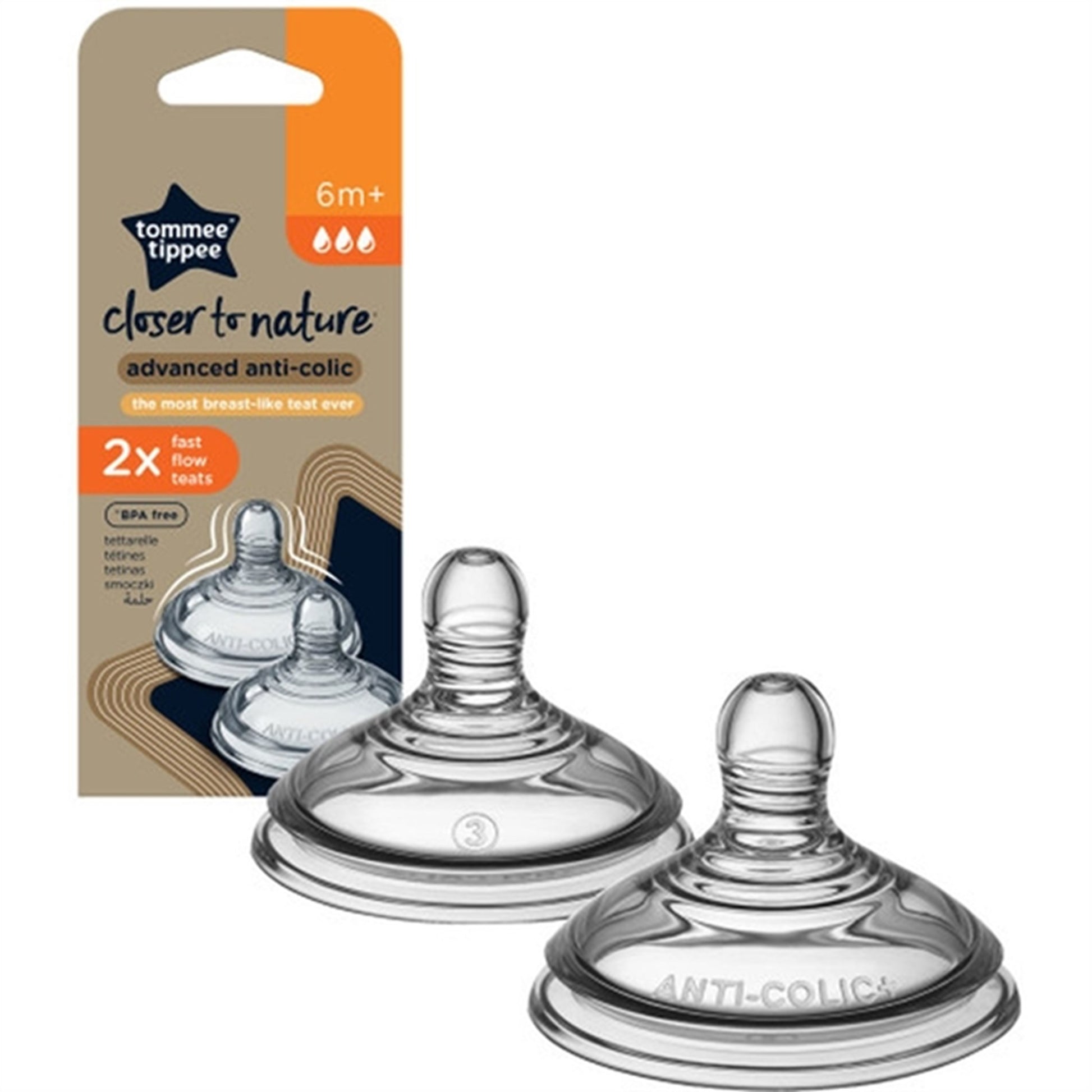 Tommee Tippee Bottle Pacifier - Anti-Colic 6+ months (fast) 2 pcs.